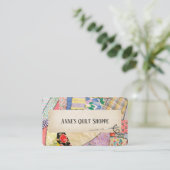 パッチワーク熱狂するキルトデザイン 名刺 (スタンド正面)