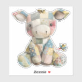 パッチワーク牛シール シール (シート)