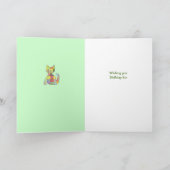 パッチワーク猫が付いている最初バースデー・カード カード (内部)