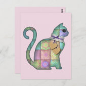 パッチワーク猫はがき ポストカード (正面/裏面)