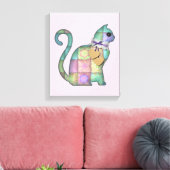 パッチワーク猫キャンバス キャンバスプリント (インサイチュ (リビング))