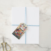 パッチワーク猫バレンタイン ギフトタグ (より糸付き)