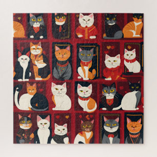 パッチワーク猫AIアートパズル ジグソーパズル