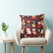 パッチワーク猫AIアート枕 クッション (椅子)