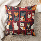 パッチワーク猫AIアート枕 クッション (ブランケット)
