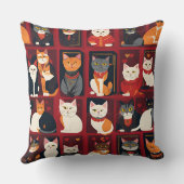 パッチワーク猫AIアート枕 クッション (裏面)