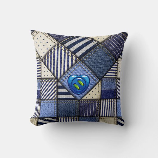 パッチワーク画像 クッション (正面)