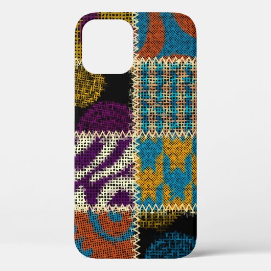 パッチワーク粗いキャンバスのシームレスなパターン Case-Mate iPhoneケース (裏面)