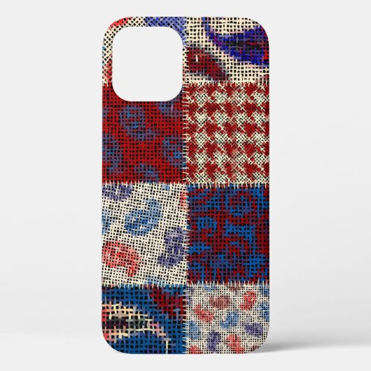 パッチワーク粗いキャンバス、模造パターン。 Case-Mate iPhoneケース (裏面)