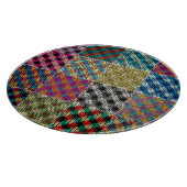 パッチワーク粗キャンバス正方形ヴィンテージ カッティングボード (角)