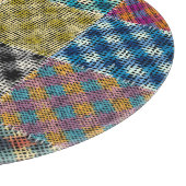 パッチワーク粗キャンバス正方形ヴィンテージ カッティングボード (角)