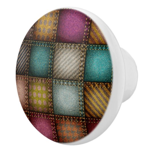 パッチワーク素朴イメージ セラミックノブ (右)