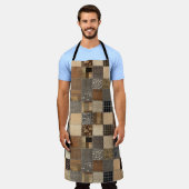 パッチワーク素朴オールオーバープリントエプロン エプロン (着用した状態)