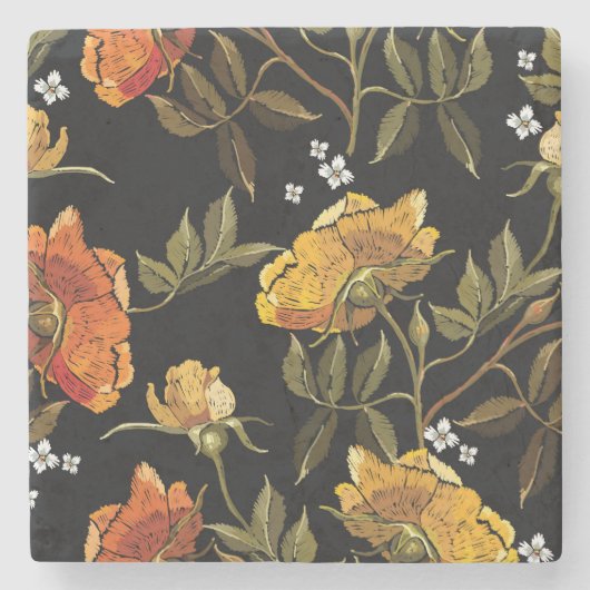 パッチワーク緩やかな：手スケッチデザイン ストーンコースター (正面)