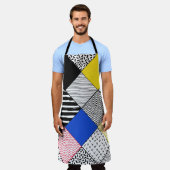 パッチワーク背景：鳥、水玉模様。 エプロン (着用した状態)