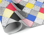 パッチワーク背景：鳥、水玉模様。 ラッピングペーパー (ロールコーナー)