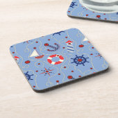 パッチワーク航海のデザイン コースター (左側)