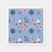 パッチワーク航海のデザイン スタンダードカクテルナプキン (正面)