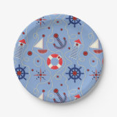 パッチワーク航海のデザイン ペーパープレート (正面)