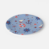 パッチワーク航海のデザイン ペーパープレート (アングル)