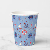 パッチワーク航海のデザイン 紙コップ (正面)
