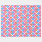 パッチワーク華美ダイヤモンドのパターン フリースブランケット (正面(横))