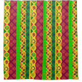 パッチワーク装飾ラインはテキスタイルボホービンをペース シャワーカーテン (正面)