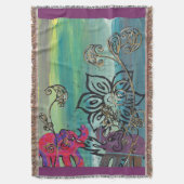 パッチワーク象 スローブランケット (正面縦)