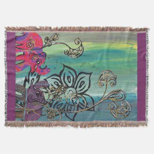 パッチワーク象 スローブランケット (正面)