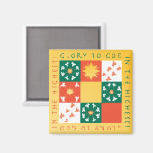 パッチワーク賞讃クリスマスマグネット マグネット (正面/裏面)