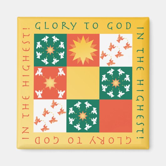 パッチワーク賞讃クリスマスマグネット マグネット (正面)