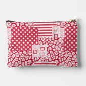 パッチワーク赤と白素朴 アクセサリーポーチ (裏面)