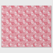 パッチワーク赤と白素朴 ラッピングペーパー (フラット)