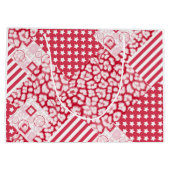 パッチワーク赤と白素朴 ラージペーパーバッグ (裏面)