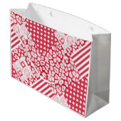 パッチワーク赤と白素朴 ラージペーパーバッグ (裏面アングル)