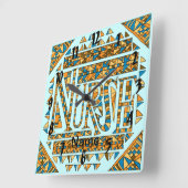 パッチワーク金ゴールドナース スクエア壁時計 (傾斜)