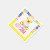 パッチワーク金ゴールドベア赤ちゃんシャワー スタンダードカクテルナプキン (角)