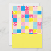 パッチワーク金ゴールドベア赤ちゃんシャワー 招待状 (裏面)