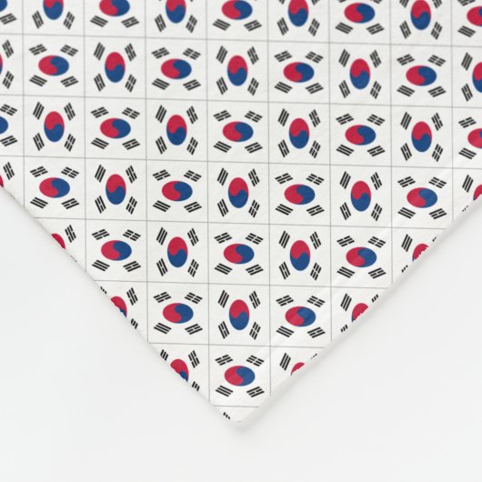 パッチワーク韓国国旗のパターン フリースブランケット (角)