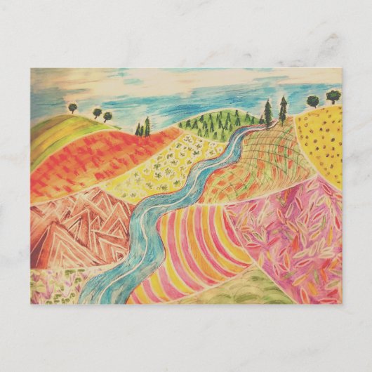 パッチワーク風景ポストカード ポストカード (正面)