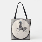 パッチワーク馬のプリント トートバッグ (裏面)