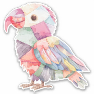 パッチワーク鳥シール シール