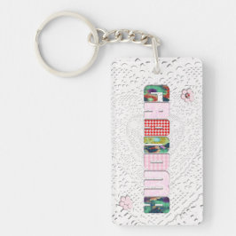 パッチワーク「おばあちゃん」レース キーホルダー