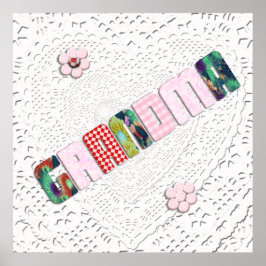 パッチワーク「おばあちゃん」レース ポスター