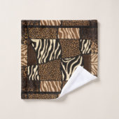 パッチワーク・アフリカ動物パタはっきりしたーン – & Cultural バスタオルセット (ウォッシュタオル)