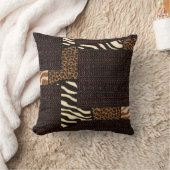 パッチワーク・アフリカ動物パターはっきりしたン – & Cultural クッション (ブランケット)