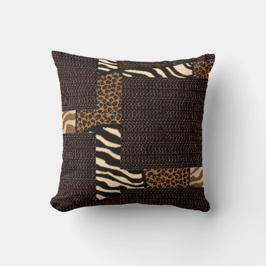 パッチワーク・アフリカ動物パターはっきりしたン – & Cultural クッション (正面)
