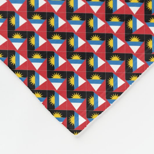 パッチワーク・アンティグア・バーブーダ国旗のパターン フリースブランケット (角)