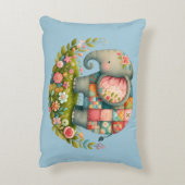 パッチワーク エレファント フローラル メドウ チャーム アクセントクッション (裏面(縦))