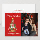 パッチワーク クリスマスツリー 写真入り シーズンカード (正面/裏面)